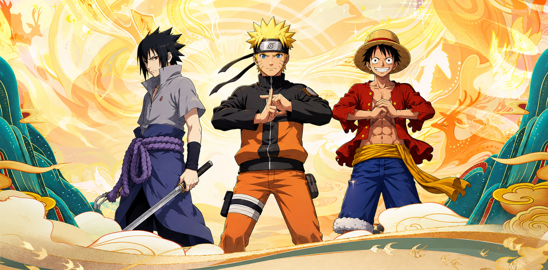 Naruto, Sasuke và Luffy hội tụ